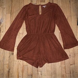 Suede romper